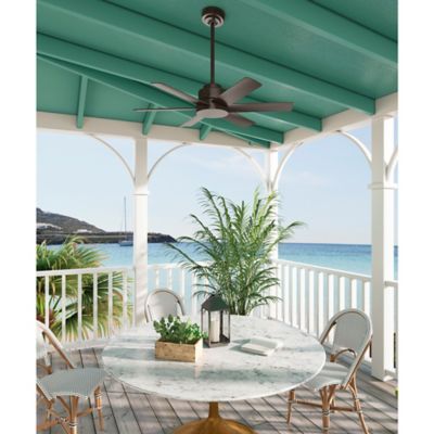 Image showing  44 in. 3-Speed Indoor/Outdoor Kennicott Damp-Rated Ceiling Fan with Wall Control, Matte Silver