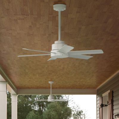 Image showing  44 in. 3-Speed Indoor/Outdoor Kennicott Damp-Rated Ceiling Fan with Wall Control, Matte Silver