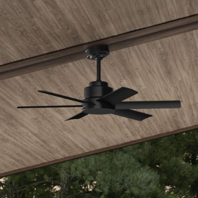 Image showing  44 in. 3-Speed Indoor/Outdoor Kennicott Damp-Rated Ceiling Fan with Wall Control, Matte Silver