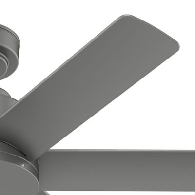 Image showing  44 in. 3-Speed Indoor/Outdoor Kennicott Damp-Rated Ceiling Fan with Wall Control, Matte Silver