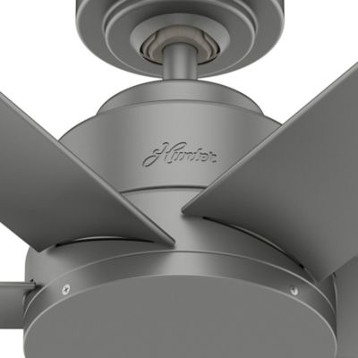 Image showing  44 in. 3-Speed Indoor/Outdoor Kennicott Damp-Rated Ceiling Fan with Wall Control, Matte Silver