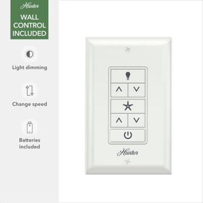 Image showing  54 in. 4-Speed Indoor/Outdoor Havoc Wet-Rated Ceiling Fan with LED Light Kit and Wall Control, Matte Silver