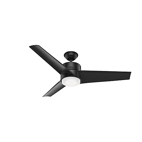 Hunter 54 in. Havoc Wet-Rated Ceiling Fan with LED Light Kit and Wall Control, Matte Silver