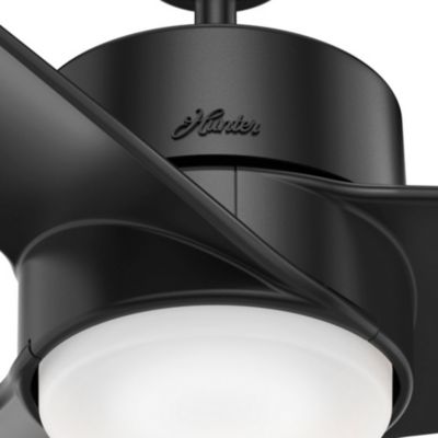 Image showing 3 th Hunter 54 in. 4-Speed Indoor/Outdoor Havoc Wet-Rated Ceiling Fan with LED Light Kit and Wall Control, Matte Silver