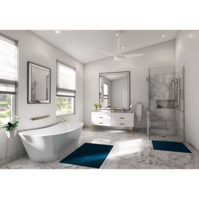 Image showing  52 in. 3-Speed Indoor/Outdoor Trimaran Wet-Rated Ceiling Fan with Wall Control, Matte Silver