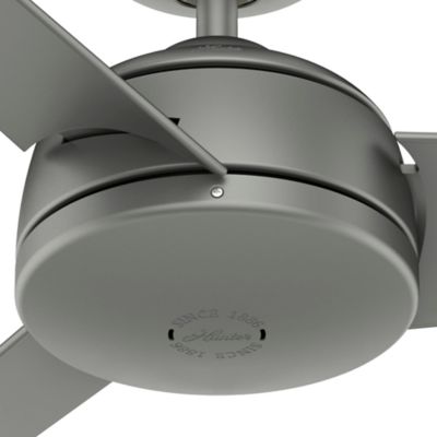 Image showing 3 th Hunter 52 in. 3-Speed Indoor/Outdoor Trimaran Wet-Rated Ceiling Fan with Wall Control, Matte Silver