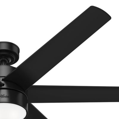 Image showing  60 in. 6-Speed Indoor/Outdoor Solaria Damp-Rated Ceiling Fan with LED Light Kit and Wall Control, Matte Silver