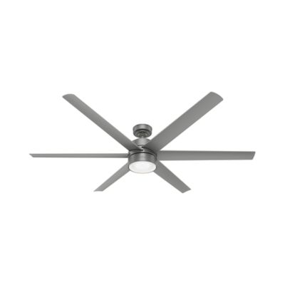 Hunter 72 in. Solaria Damp Rated Ceiling Fan with LED Light Kit and Handheld Remote, Matte Black