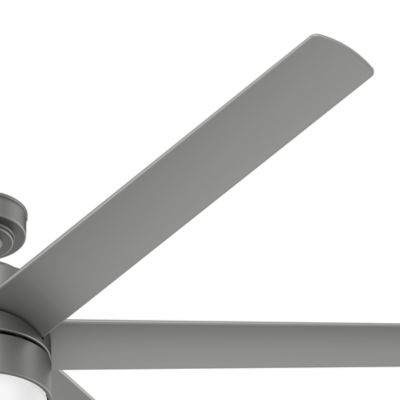 Image showing  72 in. 6-Speed Indoor/Outdoor Solaria Damp-Rated Ceiling Fan with LED Light Kit and Handheld Remote, Matte Black