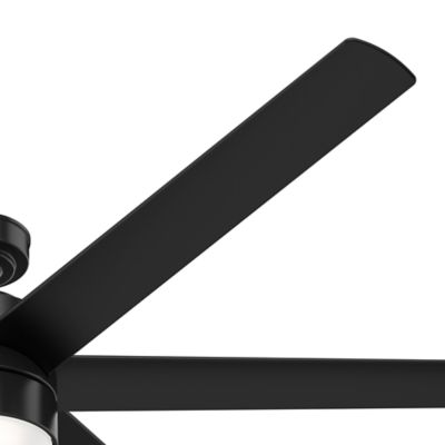 Image showing  72 in. 6-Speed Indoor/Outdoor Solaria Damp-Rated Ceiling Fan with LED Light Kit and Handheld Remote, Matte Black