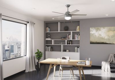 Image showing  52 in. 3-Speed Indoor Anslee Ceiling Fan with LED Light Kit and Pull Chain, Bronze