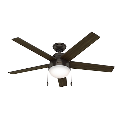 Hunter 52 in. Anslee Ceiling Fan with LED Light Kit and Pull Chain, Bronze