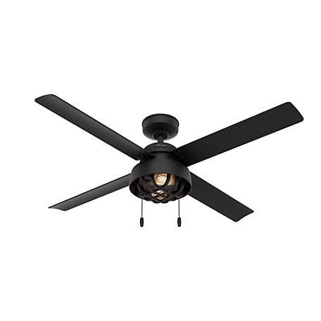 Hunter 52 in. Spring Mill Damp Rated Ceiling Fan with LED Light Kit and Pull Chain