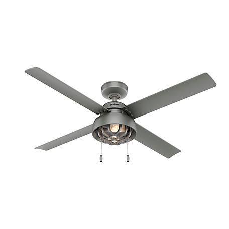 Hunter 52 in. Spring Mill Damp Rated Ceiling Fan with LED Light Kit and Pull Chain