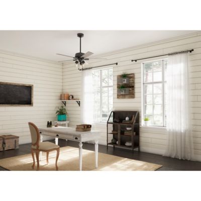 Image showing  52 in. 3-Speed Indoor Hartland Ceiling Fan with LED Light Kit and Pull Chain