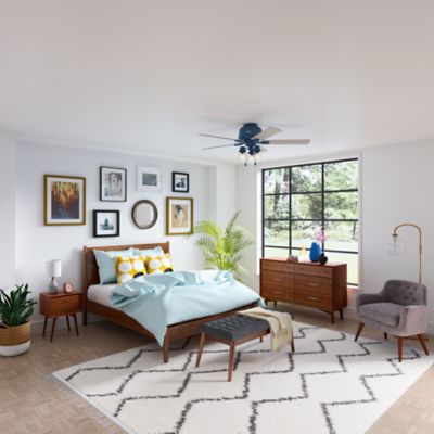 Image showing  52 in. 3-Speed Indoor Hartland Low-Profile Ceiling Fan with LED Light Kit and Pull Chain