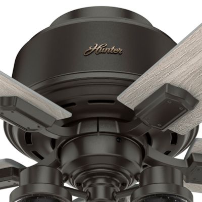 Image showing  44 in. 3-Speed Indoor Hartland Low-Profile Ceiling Fan with LED Light Kit and Pull Chain