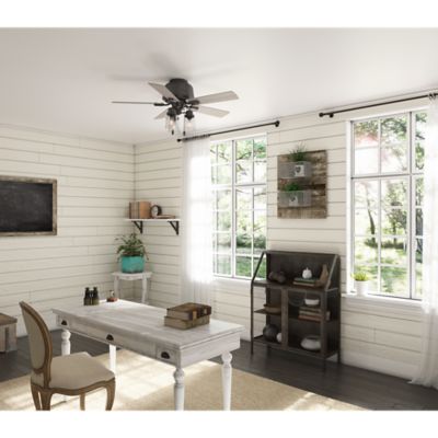 Image showing  44 in. 3-Speed Indoor Hartland Low-Profile Ceiling Fan with LED Light Kit and Pull Chain
