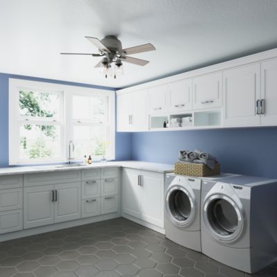 Image showing  44 in. 3-Speed Indoor Hartland Low-Profile Ceiling Fan with LED Light Kit and Pull Chain