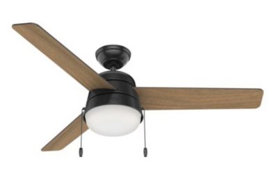 Image showing  52 in. 3-Speed Indoor/Outdoor Aker Damp-Rated Ceiling Fan with LED Light Kit and Pull Chain