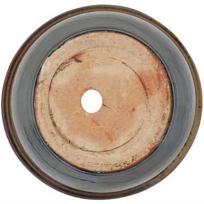 Image showing  Studio UV & Frost-Resistant Ceramic Outdoor Planter with Drainage Holes, 11 in. D, Forest Lake Green, 2 pk.