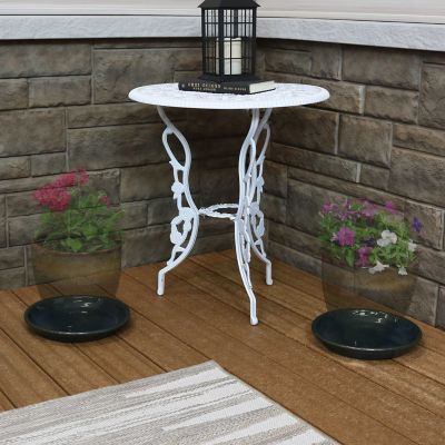 Image showing  High-Fired Glazed UV- and Frost-Resistant Ceramic Outdoor Flower Pot Saucers, 9 in. D, Forest Lake Green, 4 pk.