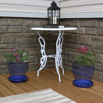 Image showing  Glazed UV- and Frost-Resistant Ceramic Outdoor Flower Pot Planter Saucer, 7 in. D, Imperial Blue, 2 pk.