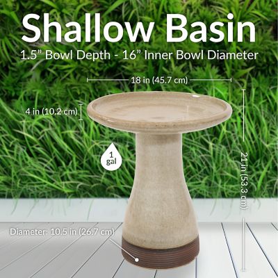 Image showing  21 in. Outdoor Bird Bath, Yam