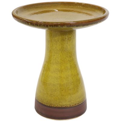 Sunnydaze Decor 21 in. Frost-Resistant Bird Bath, Yellow