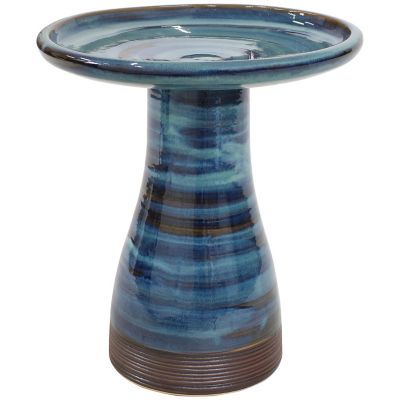 Sunnydaze Decor 21 in. UV/Frost-Resistant Bird Bath, Galaxy Blue