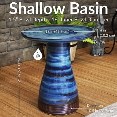 Image showing  21 in. UV/Frost-Resistant Bird Bath, Galaxy Blue