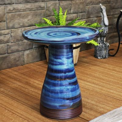Image showing  21 in. UV/Frost-Resistant Bird Bath, Galaxy Blue