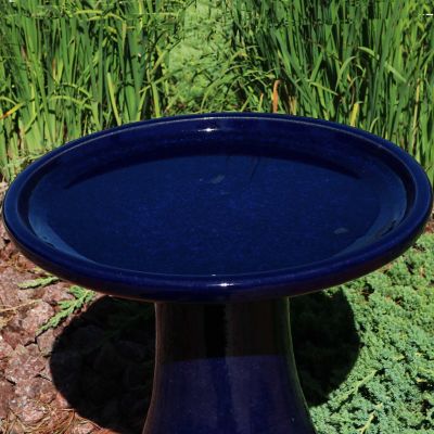 Image showing  21 in. Classic Outdoor Bird Bath, Dark Blue
