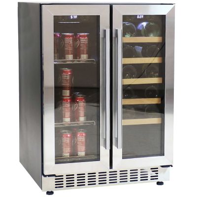 Sunnydaze Decor Dual Zone Beverage Refrigerator with Shelves
