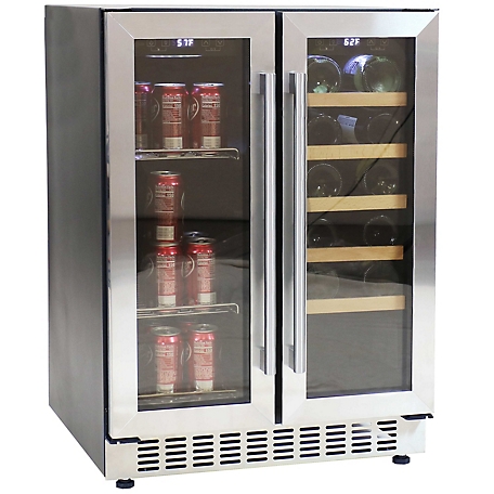 Sunnydaze Decor Dual Zone Beverage Refrigerator with Shelves