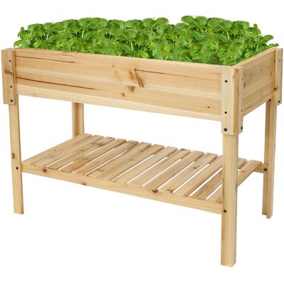 Sunnydaze Decor Raised Garden Bed Planter Box with Shelf