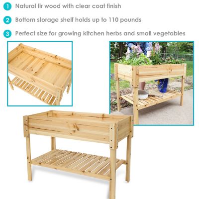 Sunnydaze Decor Raised Garden Bed Planter Box With Shelf Dsl 900 At Tractor Supply Co