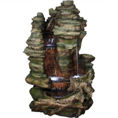 Sunnydaze Decor Flat Rock Summit Large Waterfall Fountain, 30 in. x 40 in. x 61 in., 149 lb., 25 gal. Water Capacity, DW-09032