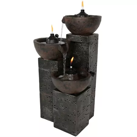 Sunnydaze Decor 34" Tall 3-Tier Electric Polyresin Outdoor Water Fountain DW-172051 Fountains