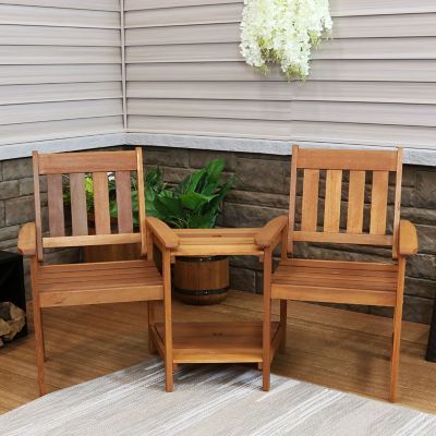 Sunnydaze Decor Meranti Wood Jack And Jill Chairs With Attached Table 65 In Frn 879 At Tractor Supply Co