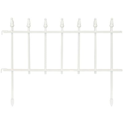 Sunnydaze Decor 18 in. x 9 ft. Border Patio Walkway Fence Panels, White, Roman Style, 5 pc.