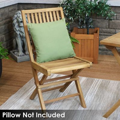 Image showing  Outdoor Solid Teak Wood with Stained Finish Nantasket Folding Dining Chairs - Light Brown - 2pk