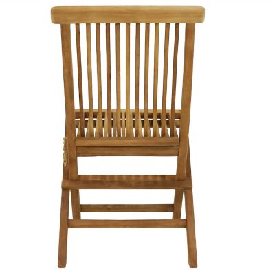 Image showing  Outdoor Solid Teak Wood with Light Stained Finish Hyannis Folding Dining Chair, Light Brown