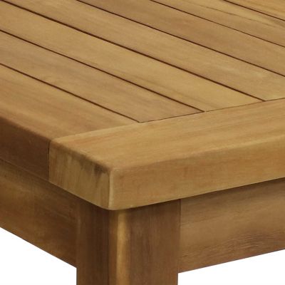 Image showing  Outdoor Solid Teak Wood with Light Stained Finish Rectangular Coffee Table - 44 in. - Light Brown