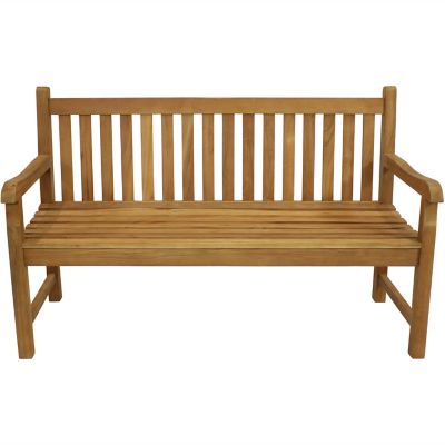 Image showing 7 th Sunnydaze Decor 59 in. 2-Person Mission-Style Teak Wooden Outdoor Patio Garden Bench