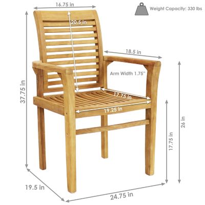 Image showing  Teak Outdoor Patio Dining Armchair