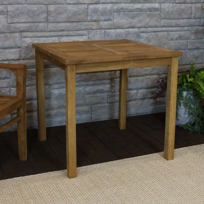Image showing  Teak Square Outdoor Dining Table with Light Stain Finish - 32 in.