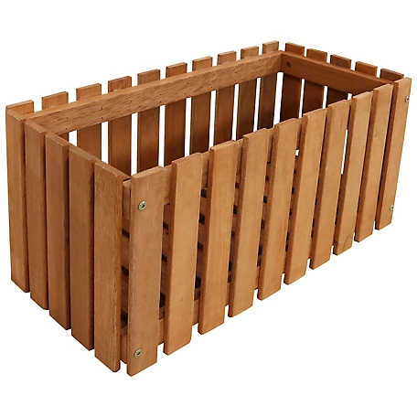 Sunnydaze Decor 284 qt. Wood Outdoor Planter Box for Herbs and Flowers