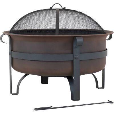 Image showing  29 in. Cauldron Outdoor Wood-Burning Fire Pit with Spark Screen