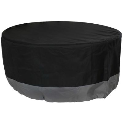 Sunnydaze Decor Outdoor Heavy-Duty Weather-Resistant 300D Polyester Round Fire Pit Cover - 80 in. x 25 in. - Black and Gray